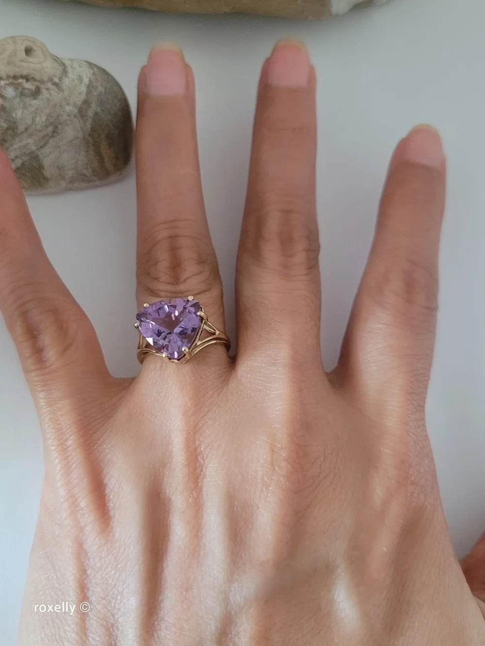 10K Yellow Gold Amethyst Cocktail Ring Size 6, Solid Gold! 👌🎁